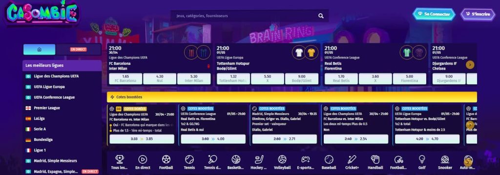 Casombie Casino bonus sportifs