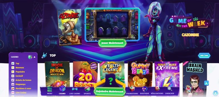 Casombie Casino page accueil