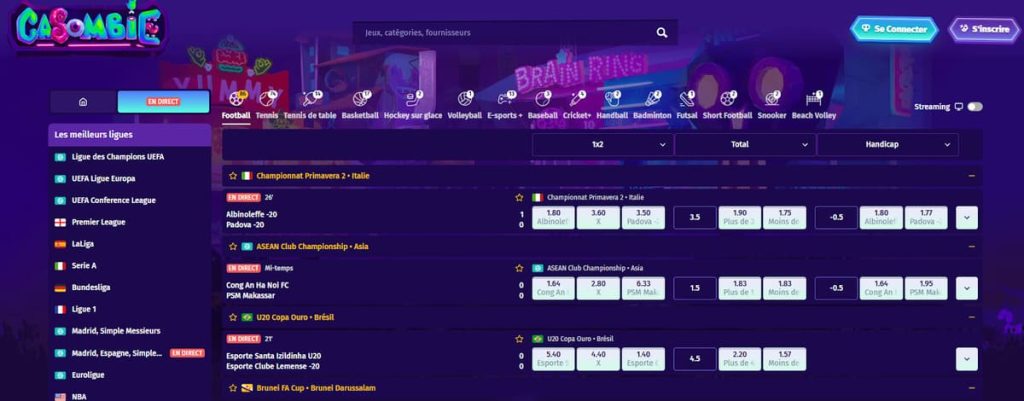 Casombie Casino paris sportifs
